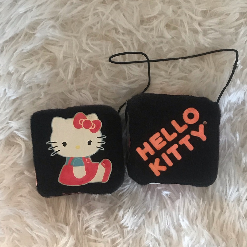 Hello kitty fuzzy dice